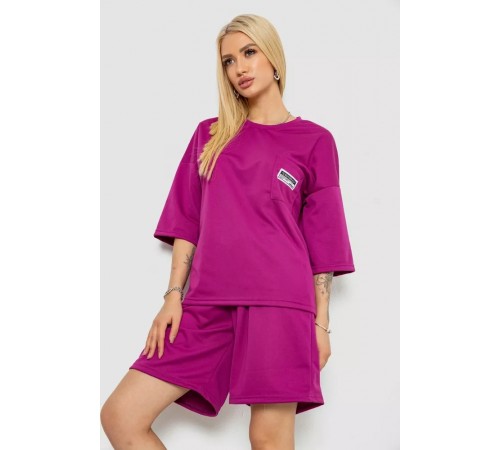 Костюм женский однотонный, цвет фуксия, 238R116-1 Костюм женский однотонный, цвет фуксия, 238R116-1