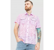 Рубашка мужская с принтом, цвет светло-сиреневый, 186R3203.