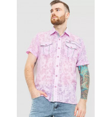Рубашка мужская с принтом, цвет светло-сиреневый, 186R3203.