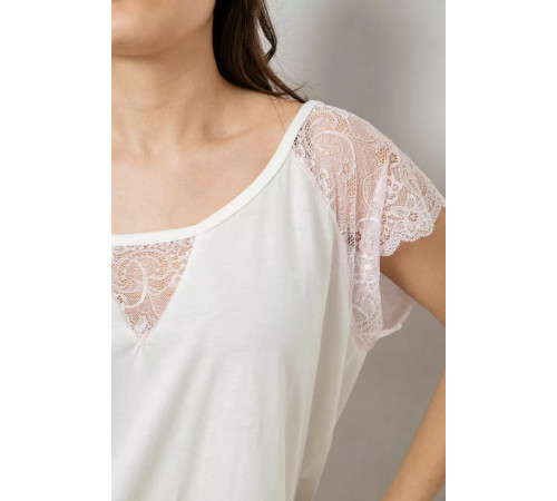 Жіноча піжама з принтом, колір білий, 243R1602-007