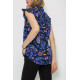 Блуза с цветочным принтом, цвет синий, 244R194.