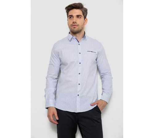 Рубашка мужская с принтом, цвет белый, 214R7170