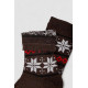Носки женские с принтом, цвет коричневый, 238R336-1.