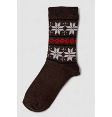 Шкарпетки жіночі з принтом, колір коричневий, 238R336-1