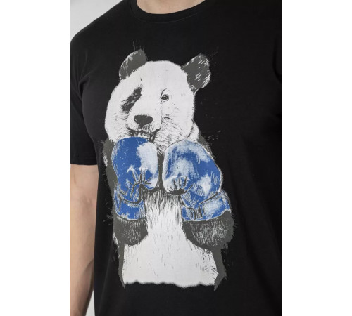 Футболка чоловіча з принтом, колір чорний, 244R5996