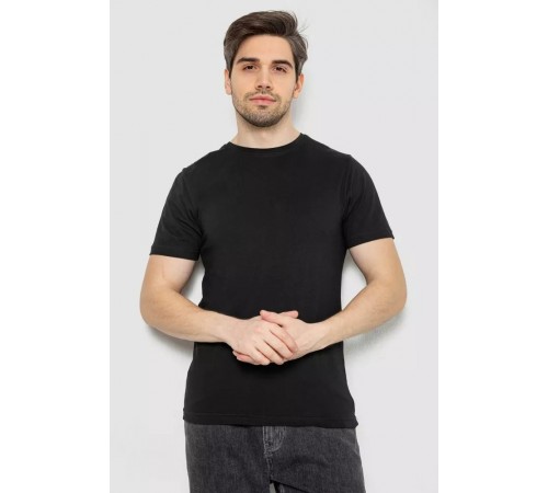 Футболка мужская однотонная базовая, цвет черный, 244R2408 Футболка мужская однотонная базовая, цвет черный, 244R2408