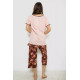 Жіноча піжама з принтом, колір персиковий, 243R1602-005