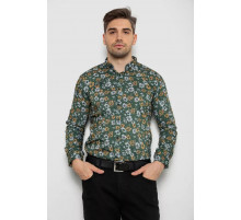 Рубашка мужская с принтом, цвет зеленый, 214R1036