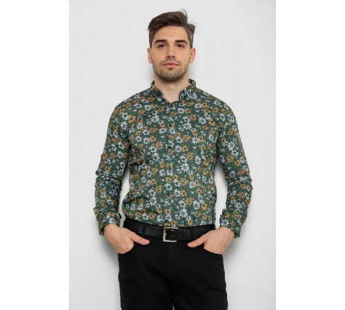 Рубашка мужская с принтом, цвет зеленый, 214R1036