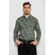 Рубашка мужская с принтом, цвет зеленый, 214R1036