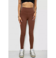 Лосини однотонні у рубчик утеплені на флісі, колір коричневий, 238R605