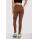 Лосины однотонные в рубчик утепленные на флисе, цвет коричневый, 238R605