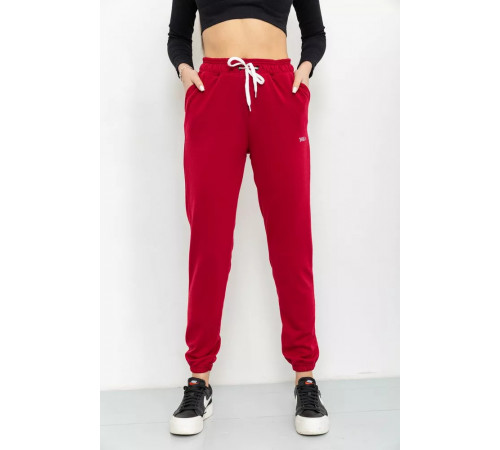Спорт штани жіночі двонитка, колір бордовий, 129R1466