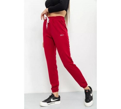 Спорт штани жіночі двонитка, колір бордовий, 129R1466