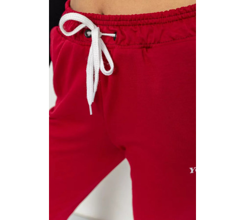 Спорт штани жіночі двонитка, колір бордовий, 129R1466