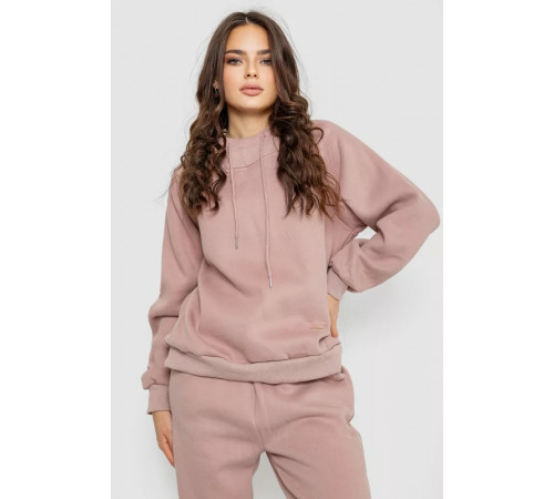 Спортивный женский костюм на флисе, цвет пудровый, 252R21268