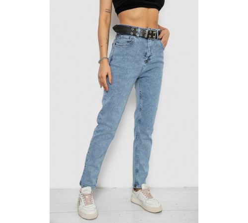 Джинсы женские MOM стрейч, цвет голубой, 244R00266