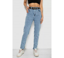 Джинсы женские MOM стрейч, цвет голубой, 244R00266