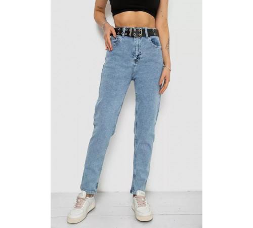 Джинсы женские MOM стрейч, цвет голубой, 244R00266