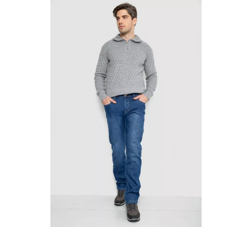 Джинсы мужские на флисе, цвет синий, 254R2401.