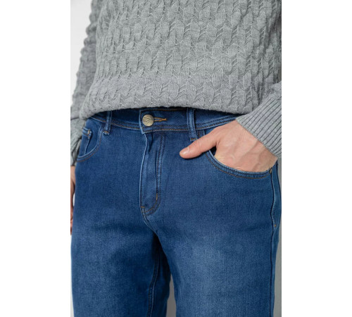 Джинсы мужские на флисе, цвет синий, 254R2401.