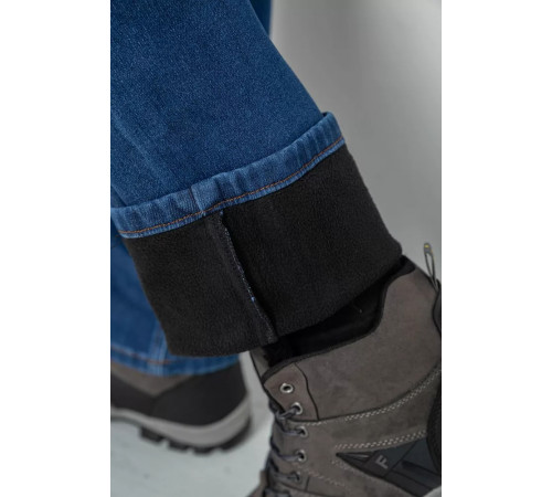 Джинсы мужские на флисе, цвет синий, 254R2401.