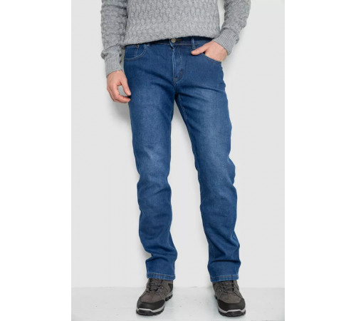 Джинсы мужские на флисе, цвет синий, 254R2401.