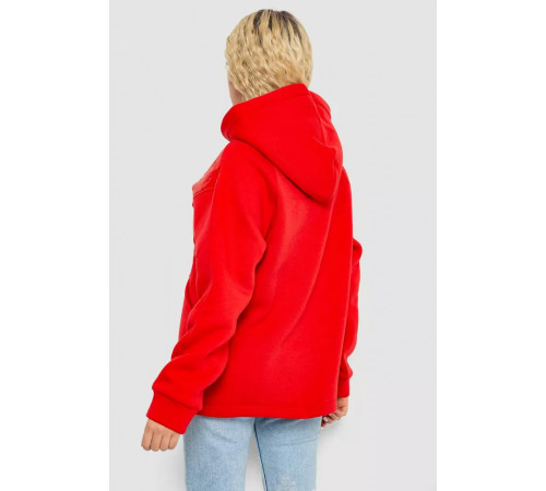 Худі жіночий на флісі тринитка, колір червоний, 102R7713