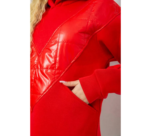 Худі жіночий на флісі тринитка, колір червоний, 102R7713