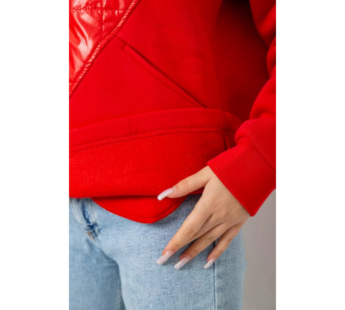 Худі жіночий на флісі тринитка, колір червоний, 102R7713