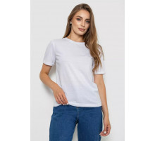 Женская футболка однотонная, цвет белый, 238R111-1