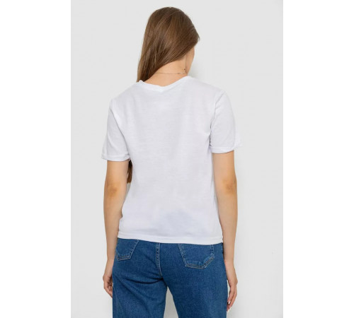 Женская футболка однотонная, цвет белый, 238R111-1