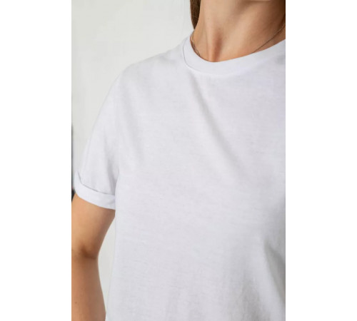 Женская футболка однотонная, цвет белый, 238R111-1
