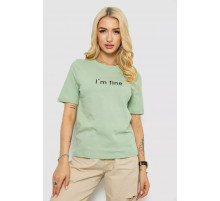 Женская футболка с принтом, цвет оливковый, 241R1833.