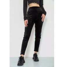 Спорт штани жіночі велюрові, колір чорний, 244R5576