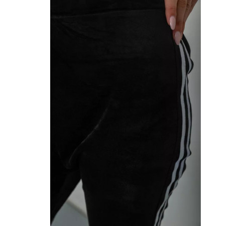 Спорт штани жіночі велюрові, колір чорний, 244R5576