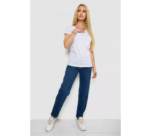 Футболка жіноча однотонна, колір білий, 244R2206