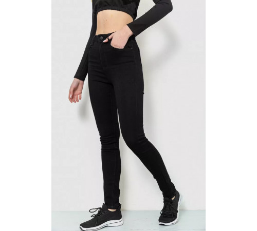 Джинси жіночі стрейч, колір чорний, 214R1431