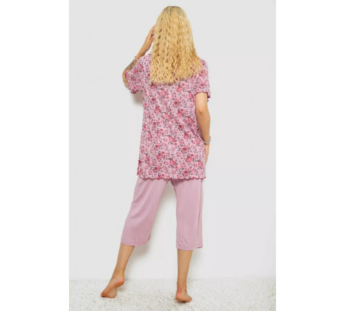 Женская пижама с принтом, цвет пудровый, 243R6923