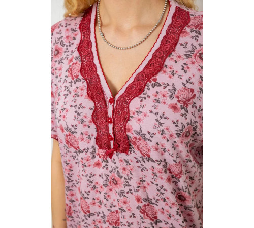 Женская пижама с принтом, цвет пудровый, 243R6923