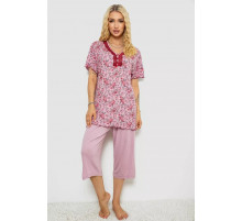 Женская пижама с принтом, цвет пудровый, 243R6923