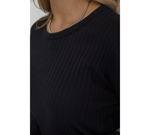 Костюм женский в рубчик повседневный, цвет черный, 238R57415.