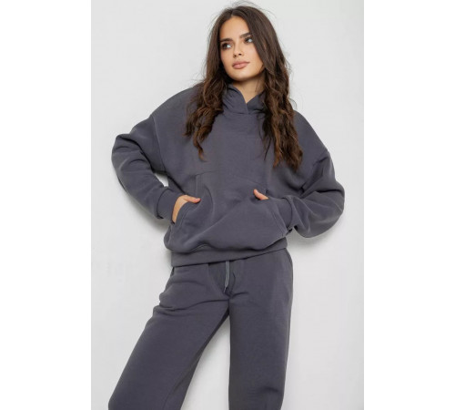 Спортивний костюм жіночий на флісі, колір темно-сірий, 241R2001-2