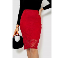 Юбка гипюр, цвет красный, 244R057