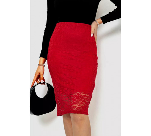 Спідниця гіпюр, колір червоний, 244R057