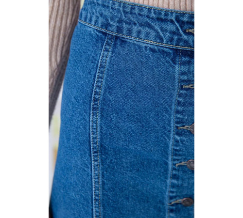 Джинсова міні-спідниця на ґудзиках, синього кольору, 164R2218