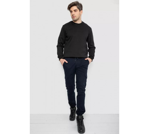 Джоггеры мужские однотонные, цвет темно-синий, 244RTE915.