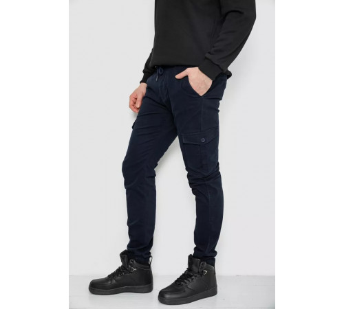 Джоггеры мужские однотонные, цвет темно-синий, 244RTE915.