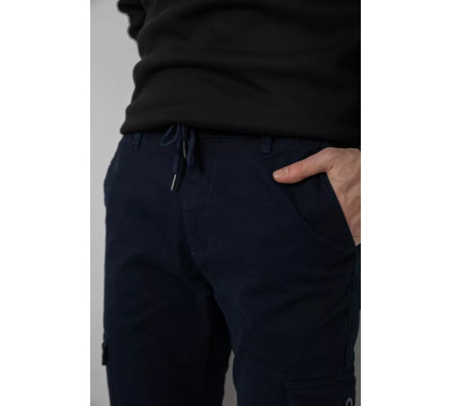 Джоггеры мужские однотонные, цвет темно-синий, 244RTE915.