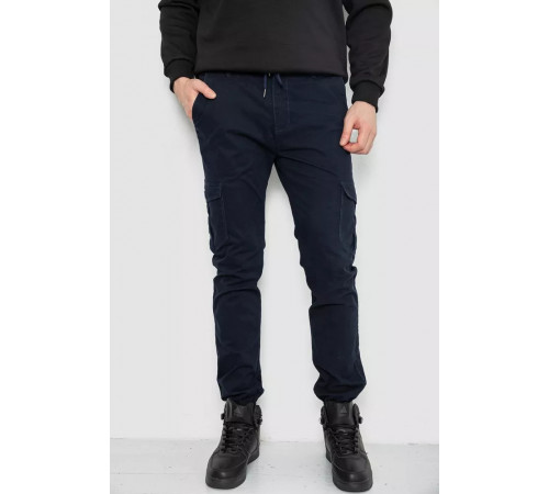 Джоггеры мужские однотонные, цвет темно-синий, 244RTE915.